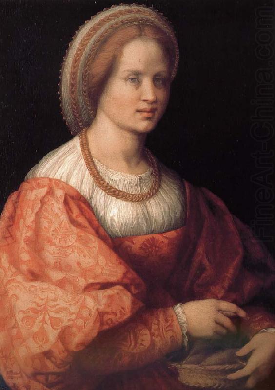 Spindle with a basket of the women portrait, Andrea del Sarto